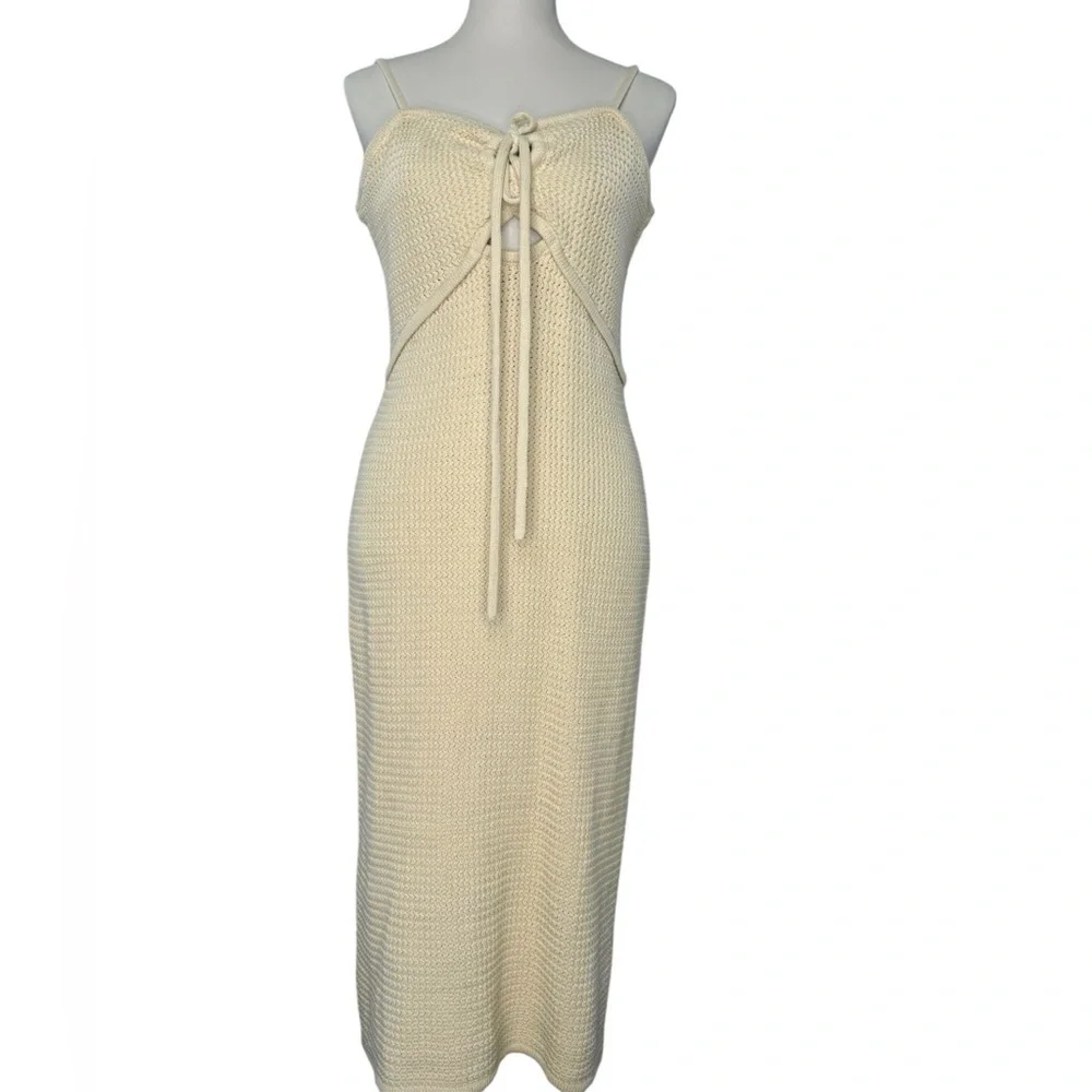 house of harlow crochet dress House Of Harlow 1960 X Aylah Crochet Dress In Tan - Almond